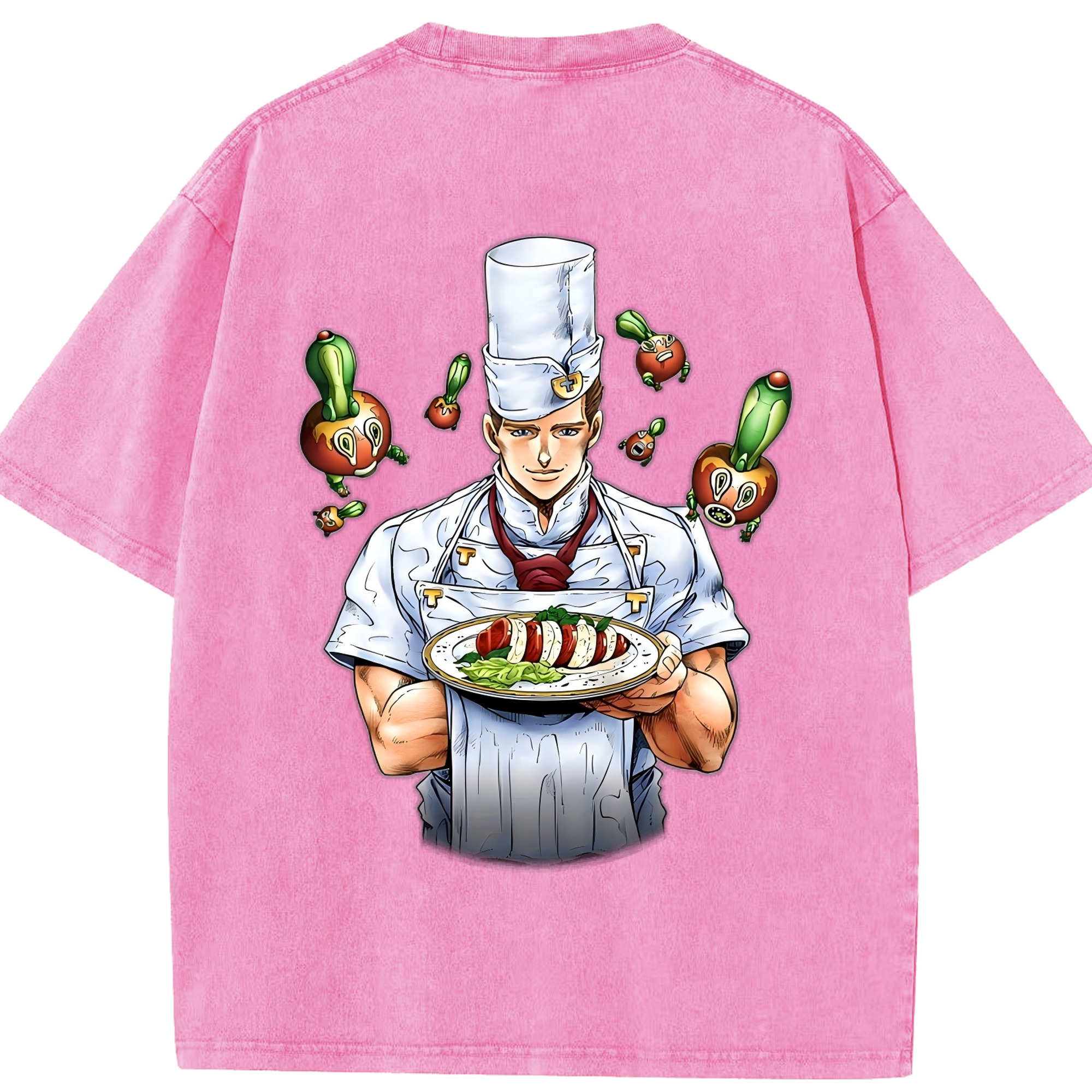 （画像用） ジョジョの奇妙な冒険 Tonio Trussardi JoJo's Bizarre Adventure トニオ?トラッサルディ 綿100% ヴィンテージ風 半袖Tシャツ（背面プリント）